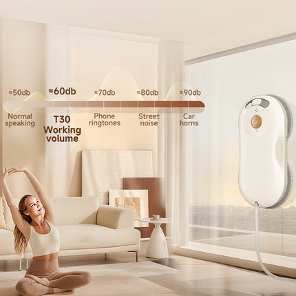 Cordless Smart Window Cleaning Robot with Pressurised Wiping, Ultrasonic Spray, and Remote Control