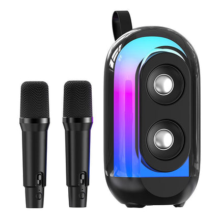 Portable Bluetooth RGB Karaoke Soundbar with 8 Inch Speaker and DSP Audio Black