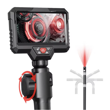 Portable HD Borescope Camera with 5” Display, Dual View Lens & USB-C Charging