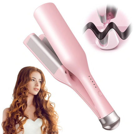 Portable 32mm Ceramic Hair Curler with Adjustable Heat Settings – Pink