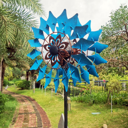 Outdoor 3D Metal Kinetic Wind Spinner Weather Resistant Garden Yard Sculpture
