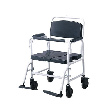 Portable Shower Commode Wheelchair with Removable Bucket – Foldable & Adjustable