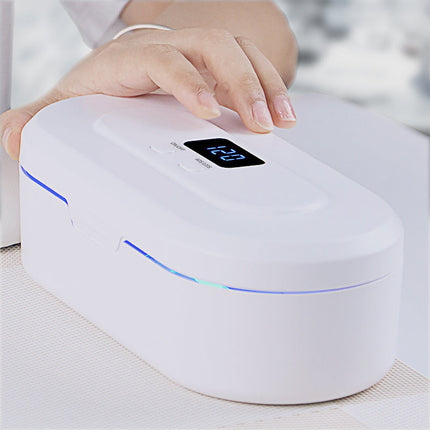 Cordless UV Sanitizing Case for Nail & Beauty Accessories – Compact White Cleaner