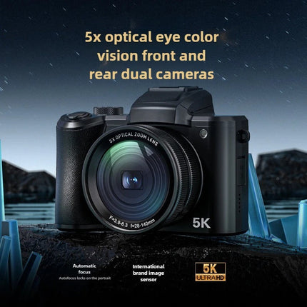 Portable Full HD Digital Camera with Rotating Display, SD Storage & Extended Battery – Black
