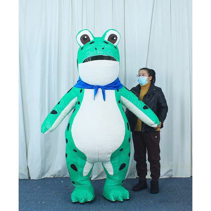 Unisex Adult Inflatable Frog Costume with Fan System Lightweight Animal Mascot Suit for Entertainment and Shows