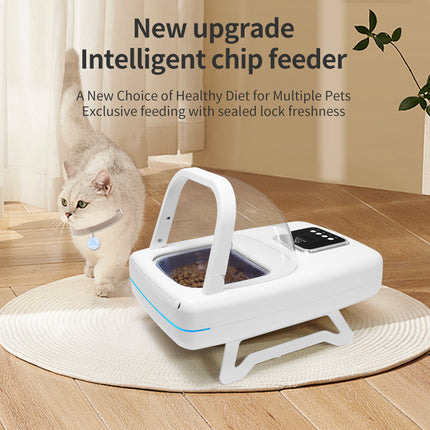 Microchip Automatic Cat Feeder with Auto-Sensing Access Control and Programmable Timer