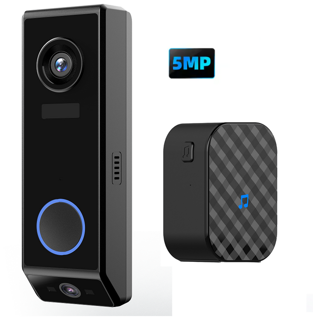 5MP Dual Lens Wireless Video Doorbell Camera with 2-Way Audio, PIR Motion Detection & Night Vision