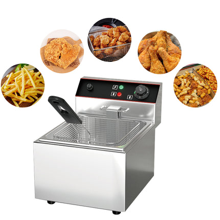 High-Power 3200W Electric Fryer with Built-In Oil Filtration and Temperature Control