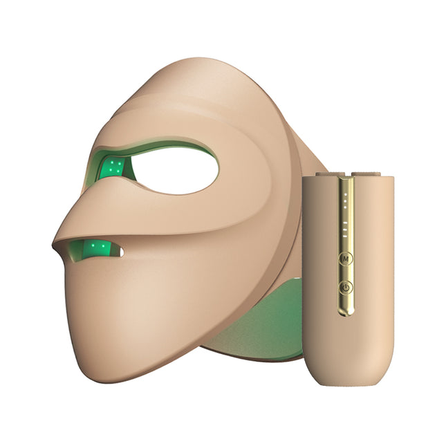 Rechargeable 3D Green Light Silicone Phototherapy Mask for Face and Neck Skin Care