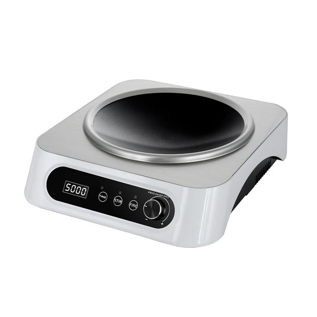 5000W Single Burner Induction Cooktop with Concave Surface and Adjustable Temperature