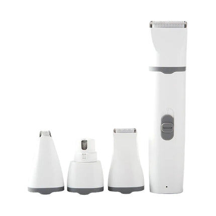 Portable 4-in-1 Cordless Pet Hair Clipper Set with Ceramic Blades and Nail Grinder