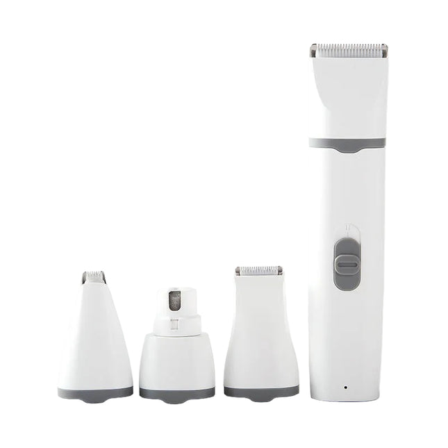 Portable 4-in-1 Cordless Pet Hair Clipper Set with Ceramic Blades and Nail Grinder