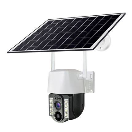 Solar 3MP 4G PTZ Outdoor Security Camera with Night Vision Two-Way Audio Solar Powered