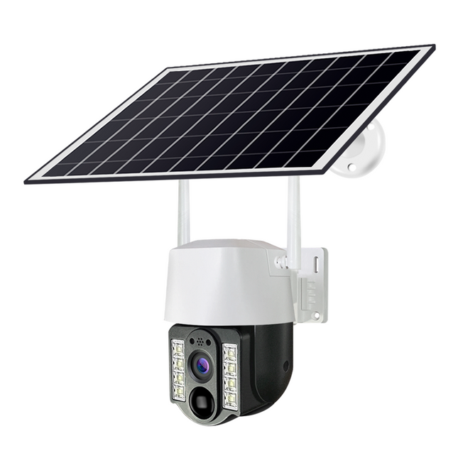 Solar 3MP 4G PTZ Outdoor Security Camera with Night Vision Two-Way Audio Solar Powered