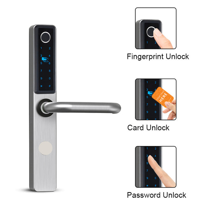 Smart Aluminum Door Lock with Face Recognition, Fingerprint & Remote Unlock, Waterproof