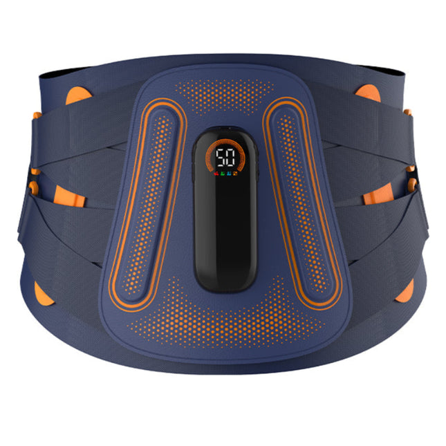 Rechargeable Waist Support Massage Belt with Red Light and Dual-Zone Vibration