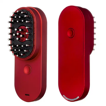 Cordless Hair Growth Massage Comb EMS Pulse LED Light Warming Function