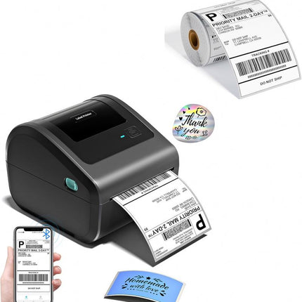 Portable USB & Bluetooth Thermal Label Printer 203 DPI for Shipping and Barcode Labels