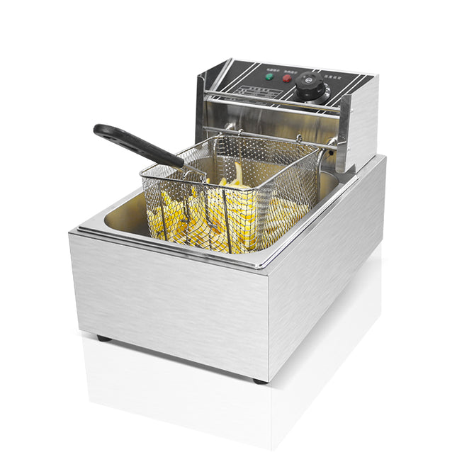Commercial Electric Deep Fryer 2500W Stainless Steel Countertop Cooking Fryer