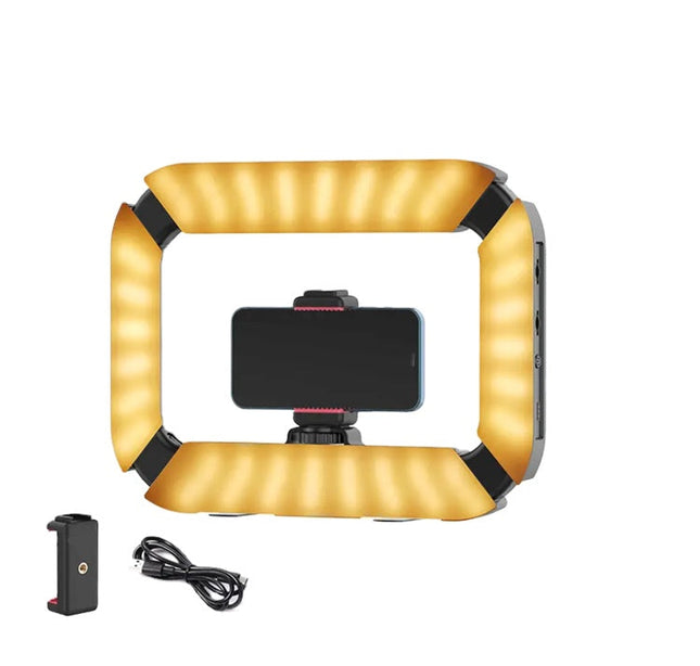Handheld Bi-Colour LED Ring Light 20W CRI96+ Rechargeable for Phone and Camera Video
