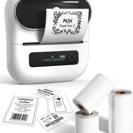 Portable Bluetooth Thermal Printer with 2200mAh Battery for Labels and Barcodes