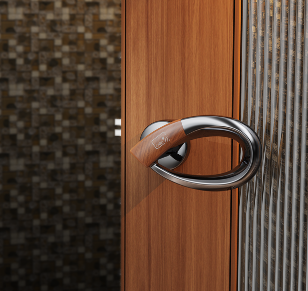 Smart RFID Door Lock with Mechanical Emergency Key, Stainless Steel Latch for Hotels and Apartments