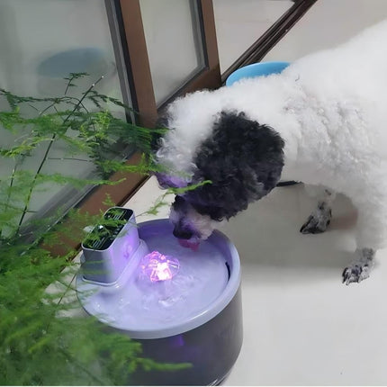 Smart Pet Water Fountain with UVC Sterilization, Motion Sensor & Rechargeable Battery for Cats and Dogs, Bright Yellow