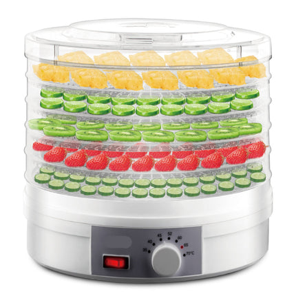 High Capacity 350W Food Dehydrator with 5 Stackable Trays for Healthy Homemade Snacks