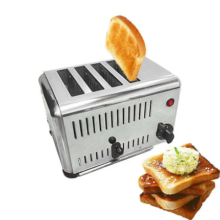 Heavy-Duty 4 Slot Electric Bread Toaster Machine for Cafés, Hotels & Catering Kitchens