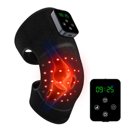 Rechargeable LED Light Relaxation Knee Wrap 660nm 850nm Infrared 3000mAh Battery Black