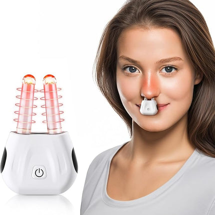 Rechargeable Red Light Nasal Device Compact Ergonomic Sinus Care Tool White