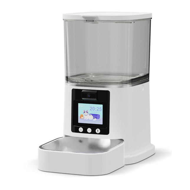 Dual-Camera Smart Automatic Pet Feeder with LCD Display for Dogs & Cats