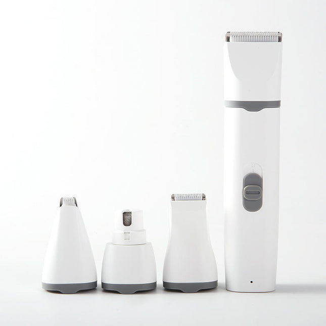Portable 4-in-1 Cordless Pet Hair Clipper Set with Ceramic Blades and Nail Grinder