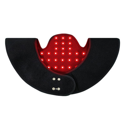 Portable LED Light Relaxation Wrap for Neck and Shoulder Support Black
