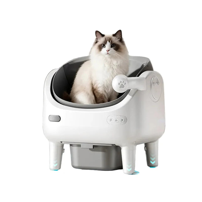 Intelligent Auto-Scooping Cat Litter Box with Mobile App, Quiet Performance, Extra-Large 80L Space