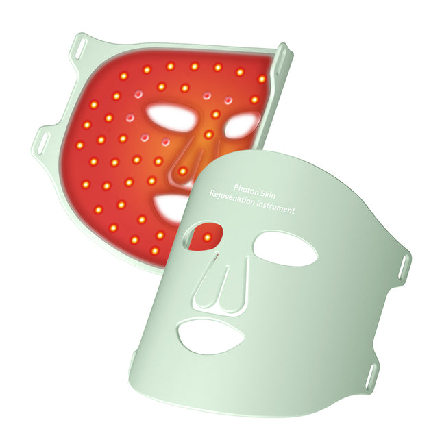 Rechargeable Waterproof Silicone LED Facial Mask with Red & Near/Deep Infrared Light Therapy