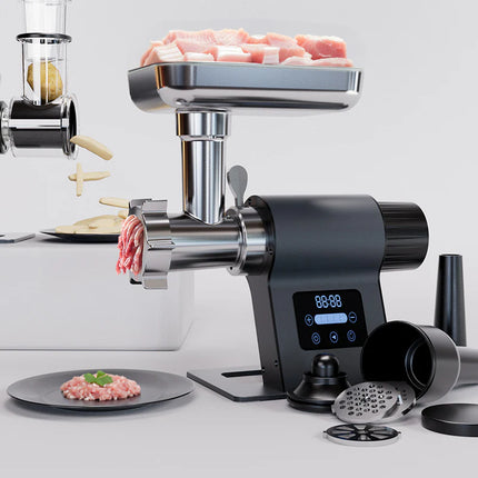 Professional Quiet Motor Meat Chopper with Variable Speed Dial and Precision Blade System