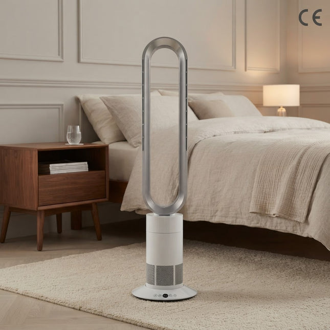 Bladeless Tower Fan with H11 HEPA Filter, 3-in-1 Cooling & Air Purification