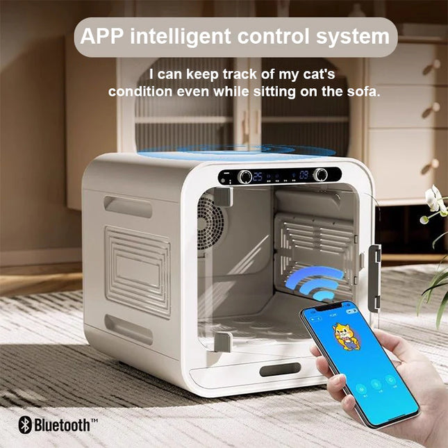 Advanced 72L Automatic Pet Dryer Cabin with Mobile App & Voice Assistance