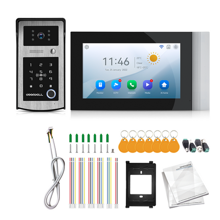 Smart Video Door Phone with 7 Inch Touch Screen, HD Camera, Motion Detection & Tuya App