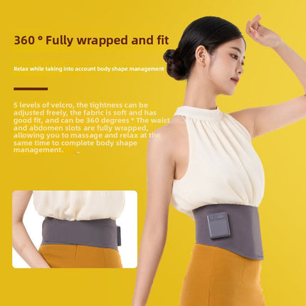 Rechargeable Waist & Abdomen Massage Belt with Heat, Vibration Modes and Adjustable Fit