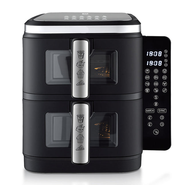 11L Dual Zone Air Fryer with 5.5L + 5.5L Baskets, LED Touch Display & Oil-Free Cooking