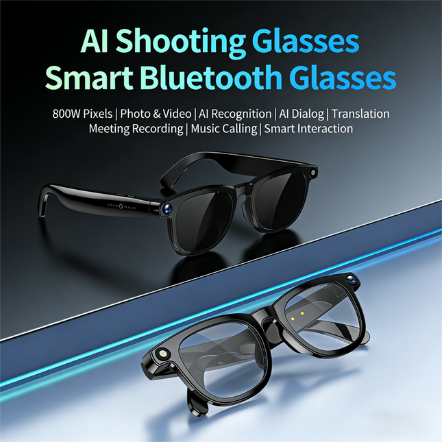 Dual Lens Smart Glasses 1080P Video Recording AI Assistant Real-Time Translation