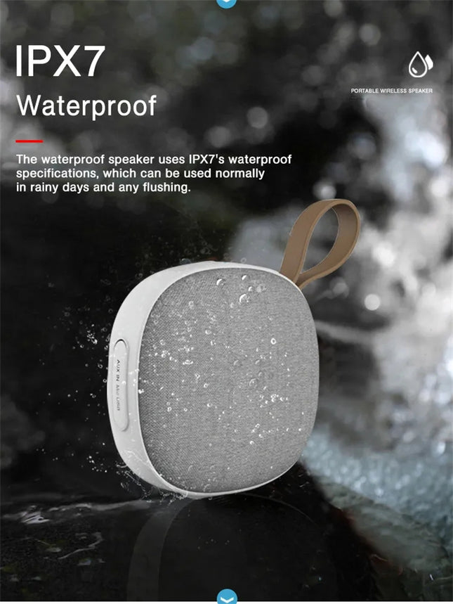 Portable Waterproof Bluetooth 5.1 Mini Stereo Speaker with Magnetic Attachment and Built-In Microphone