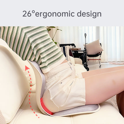 Portable Ergonomic Lumbar Support Seat Pad with Vibration Modes and Rechargeable Battery