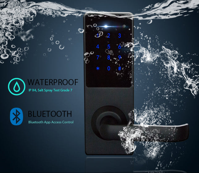 Smart Fingerprint Door Lock with Bluetooth App, RFID Card & Password Access for 28-100mm Doors