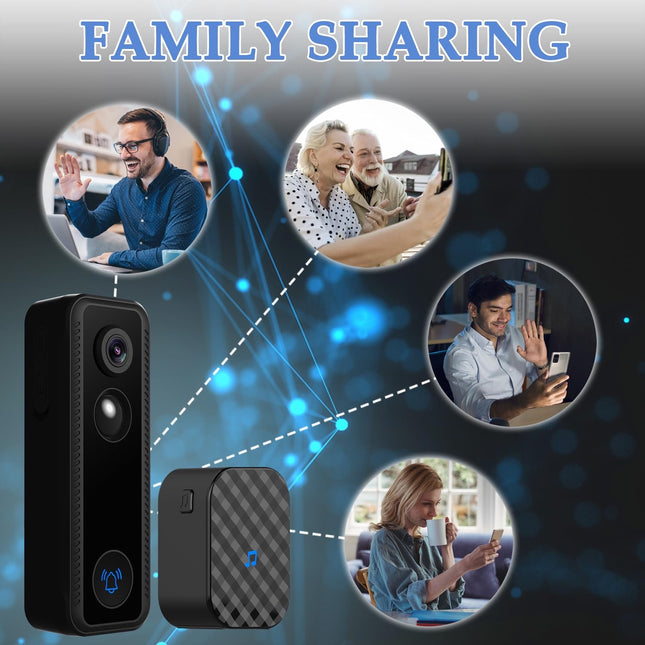 Smart WiFi Video Doorbell with Night Vision, Cloud & microSD Storage and 5200mAh Rechargeable Battery