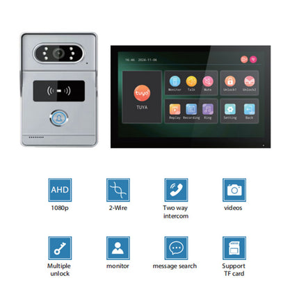 Wired Video Doorbell Intercom System with 7 Inch IPS Display, Tuya App & Weatherproof Camera