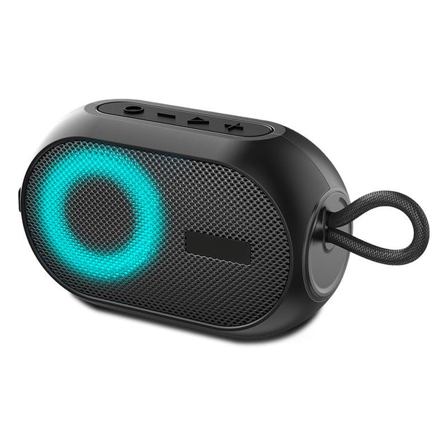 Portable IPX6 Waterproof Bluetooth Speaker with Colorful RGB Lights, 1200mAh Rechargeable Battery