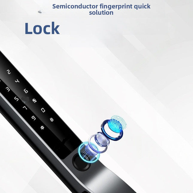 Aluminum Alloy Smart Door Lock with Fingerprint, Face Recognition, Bluetooth & Remote Unlock